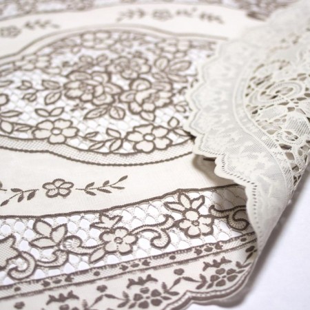 Openwork napkin Grace, oval 30 x 45 cm, beige color-4