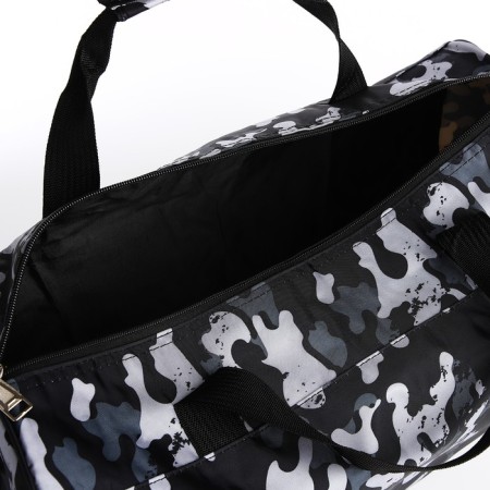 Road bag with lightning, external pocket, long belt, gray/black color-2
