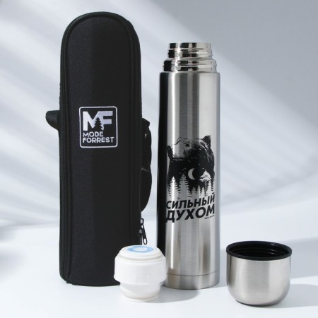 Thermos "strong in spirit" in a case, 1 l, heat conservation time 6-12 hours-1