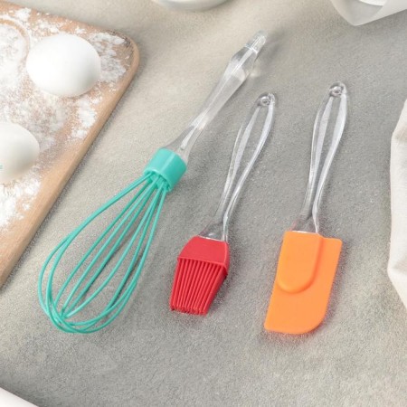Set for baking the share "ice", 3 objects: a blade 23.5 cm, a brush 20.5 cm, a corolla 25 cm, color mix-4