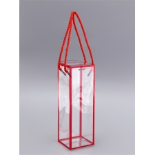 PET box with handles, red, 7 x 7 x 21 cm