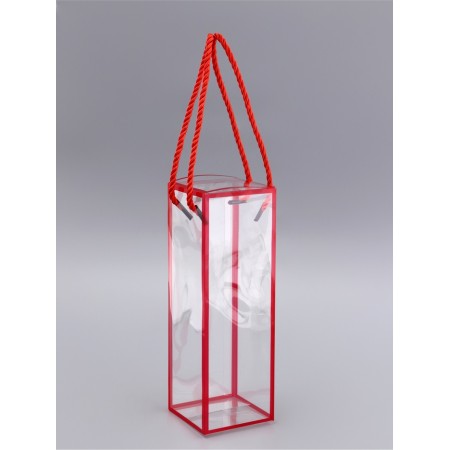 PET box with handles, red, 7 x 7 x 21 cm