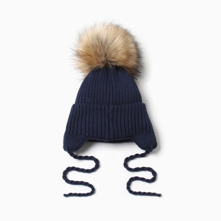 Children's hat with insulation, rn 48-50, dark blue color-2