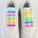 Silicone laces, set 6 pcs, color rainbow