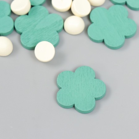 Decor for creativity tree "Flower and core" d-2 cm, set 10+10 pcs Blue-1