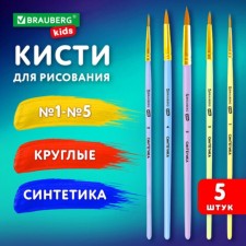 System of Synthetics 5 pieces (round No. 1, 2, 3, 4, 5), Brauberg Kids, in the blist