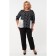 Female blouse, size 56, black color, white