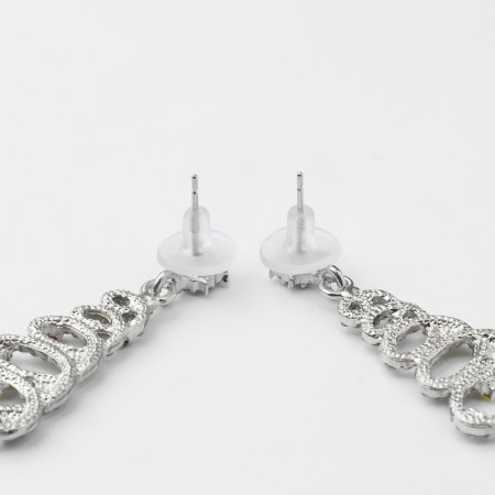 New Year! Earrings "New Year" spiral-Christmas tree, colored in silver-3