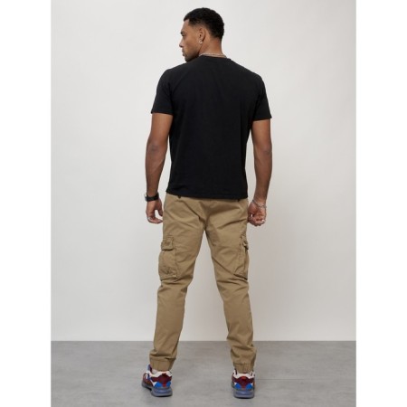 Cargo jeans men, size 56, beige color-7