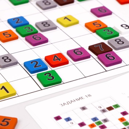 Sudoku with wooden chips "two in one, numbers"-2