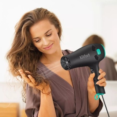 Feng KitFort KT-3222, 2000 W, 2 speeds, 3 temperature conditions, black and turquoise-1