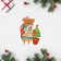 Congratulatory card "New Year" Bear with a Christmas tree, 7 x 9 cm, New Year