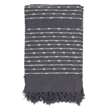 Gray cotton cover with a decorative line of Ethnic, size 230x250 cm-6