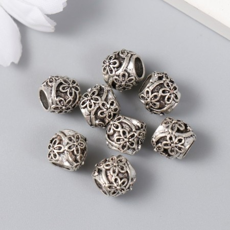 Busina for creativity Metal "with daisies" silver 1 cm-1