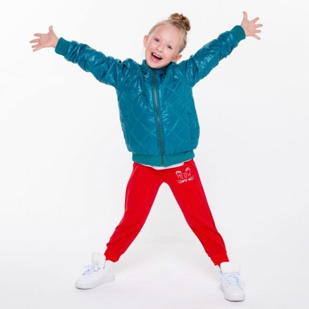 Jacket for girls, green color, height 104 cm-3