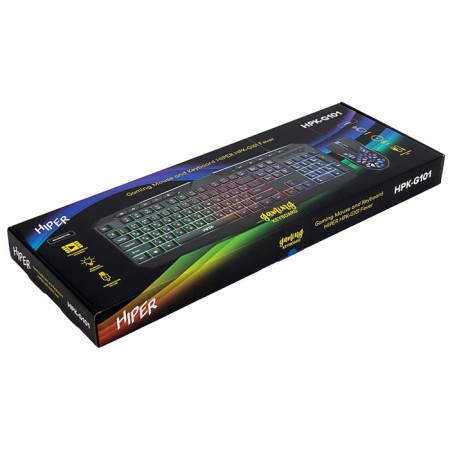 Game kit keyboard + mouse Hiper HPK-G101 Fever, black-10