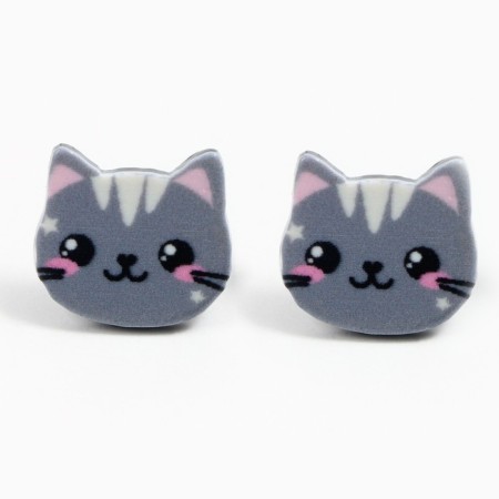 Earrings "cats", 2 x 1.5 cm-2