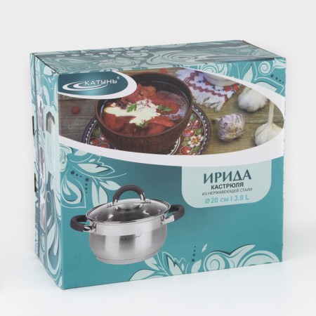 Irida pan, 3.9 l, d = 20 cm, capsule, glass cover, induction-5