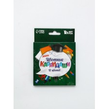 Цветные карандаши, пластик шестигранные 12цв мини ArtFox "Школа"