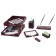 Set of desktop Bestar Apollon, made of wood, 6 objects, double tray, red tree