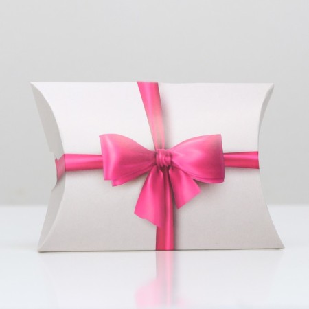 Folding box, pillow, "pink bow" 15 x 11 x 3 cm,