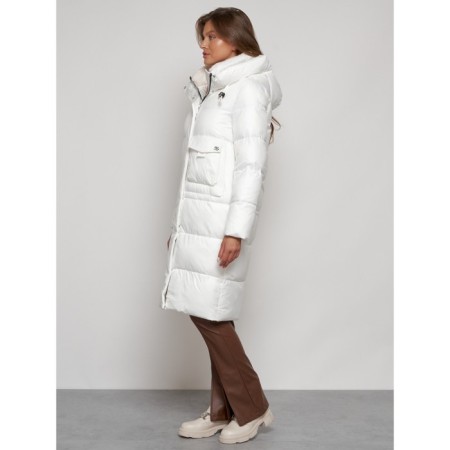 Coat insulated winter female, size 48, white color-1