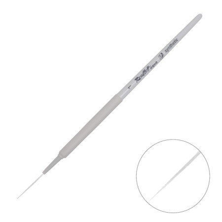 RUBLOFF brush from snow-white synthetics series White Liner No. 1, short white handle, Soft-Touch clip covering