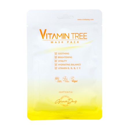 Grace day fabric mask, leveling skin tone, with vitamins, 25 ml