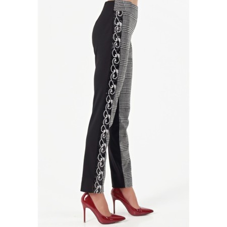 Female trousers, size 42, black color, white-3