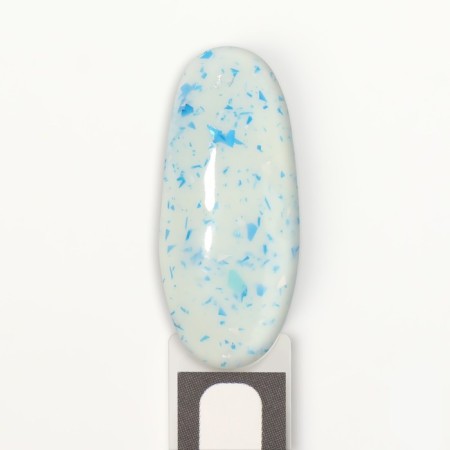 Gel nail polish, "Milk Potal", 3-phase, 8ml, LED/UV, white/blue color (11)-10