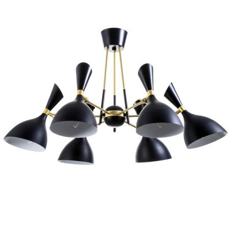 Basteoni chandelier 6he14 40W black and gold 70x70x54 cm Bayerlux
