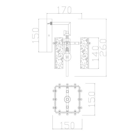 Bra Freya Fr5166WL-01N Basilica, 200x150x250 mm, E14, 1x40W, Nickel color-2