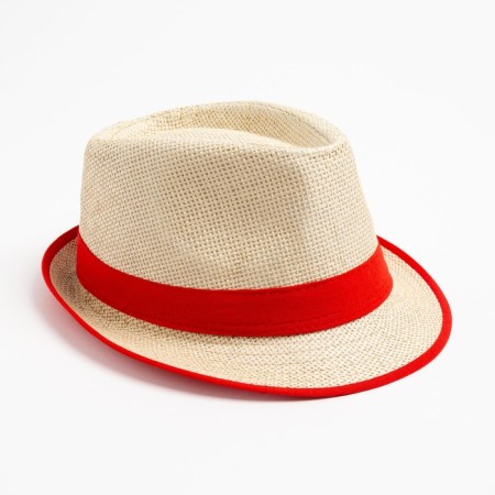 Women's hat minku "summer" beige/red color, rr 56-58