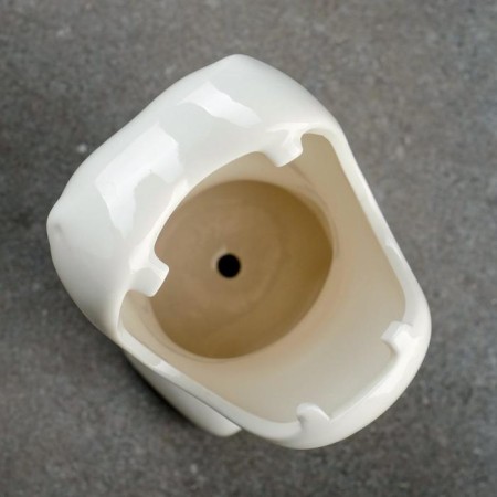 Pot "Hippo" White, 12x8x9cm-4
