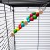 Toy for birds "ladder with beads" 3 steps, 23 cm, mix of flowers