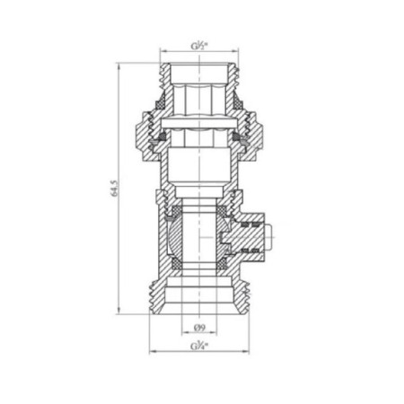 Connection unit node of OGINT 022-4722, 1/2 "X3/4, PN 10, separate, straight-1