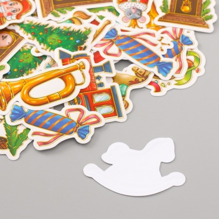 Stickers for creativity "New Year's fairy tale" embossing gold set 48 pcs 9x7x0.8 cm-4