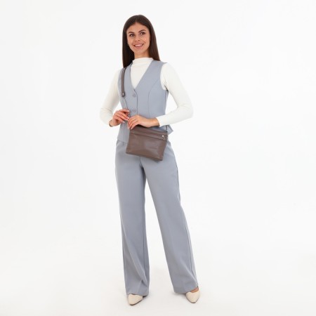Cross-Bodi Bag on a zipper, beige color-8