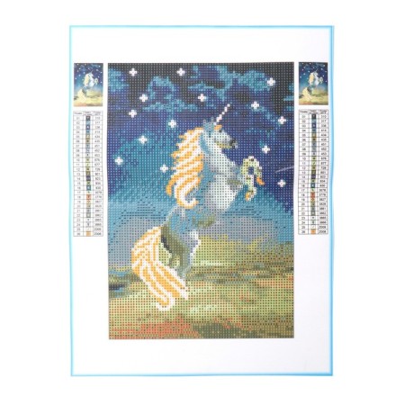 Diamond mosaic with a complete filling with luminous rhinestones on the canvas "Unicon", 20 x 30 cm-2