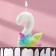 Candle for the cake "Fish Fulfillment of desires", the number "2", white