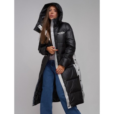 Coat insulated winter female, size 42, black color-17