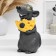 Piggy bank "Rat with cheese" dark gray, 24x16x14cm
