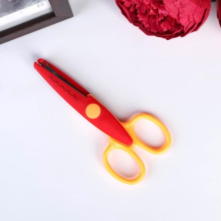 Scissors embossed colored handles, set 12 pcs mix-1