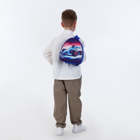 Children's backpack on the zipper "chosen", the color is blue-7