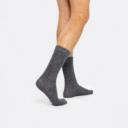 Male wool socks, dark gray melange color, size 29-31-3
