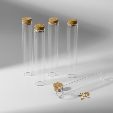 A set of jars for storing beads, d = 2.2 × 12 cm, 5 pcs, in a container, 13.5 × 13.5 × 3.5 cm-1