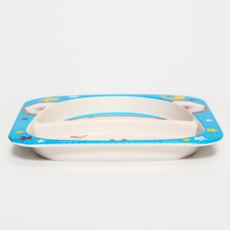 Baby plate, bamboo, blue, me to you-2