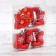 Jewelry decoration "Boot with a snowflake" (set 6 pcs) 4x4 cm, red