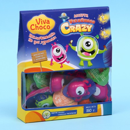 Chocolate sweets with cream filling "Vivachoco Crazy", Assorted, 150 g