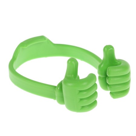 Luazon phone stand, in the form of hands, adjustable width, green-3
